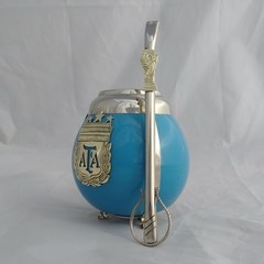 Mate y bombilla AFA. Selección Argentina. Cerámica y alpaca en internet