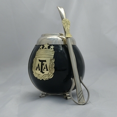 Mate y bombilla AFA. Selección Argentina. Cerámica y alpaca - comprar online