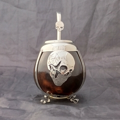 Mate Skull. Cerámica y alpaca. Con bombilla - comprar online