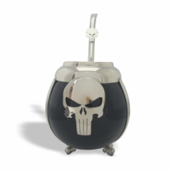 Mate The Punisher. Cerámica y alpaca. Con bombilla