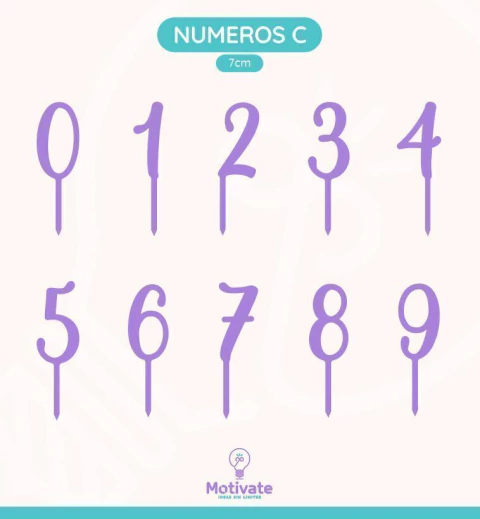 Cake Toppers NUMEROS C con palito - comprar online