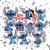 Stitch Pack x10 stickers 6x6cm