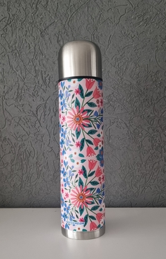 Termo de Acero 1lt florcitas