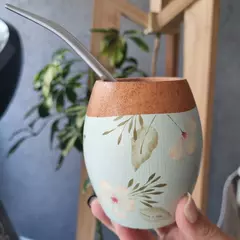 Mate de Madera algarrobo pintado