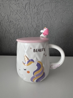 Taza unicornio blanca