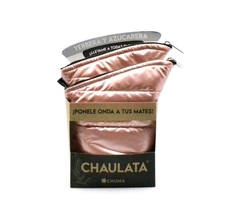Yerbera y Azucarera Rosa brillante Matelasse - comprar online