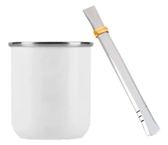Mate de acero con bombilla