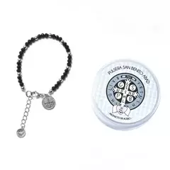 PULSERA ACERO SAN BENITO NEGRO