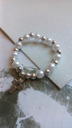 DENARIO PERLADO CON CRUZ CORAZÓN - Santería Catedral