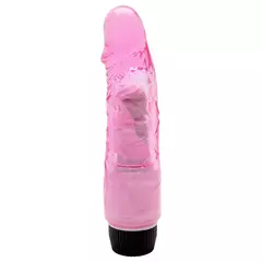 Pênis Realístico Vibrador 18,5 X 4Cm Jelly Transparente Rosa - Valentinna Sex Shop