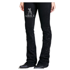 Calça All Hunter Feminina Preta com Pedrarias 2806 - Agroarilu Moda Country