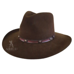 Chapéu Sibu Rock Sport Lã Marrom com Fita e detalhes de Metal 0671682