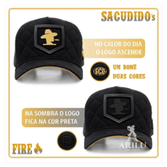 Boné Sacudido's Logo Metelassê Fogo Preto BN369SCD na internet