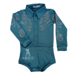 Body Infantil Country City Manga Longa Verde CC15
