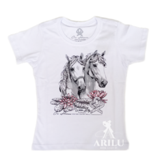 T-Shirts Ox Horns Infantil Menina Branca 5223 na internet