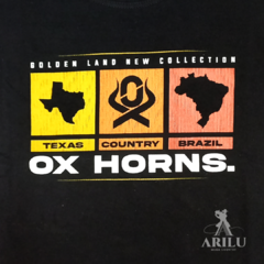 Camiseta Ox Horns Infantil Menino Preta 5214 - Agroarilu Moda Country