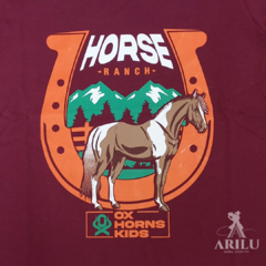 Camiseta Ox Horns Infantil Menino Vinho 5212 - Agroarilu Moda Country