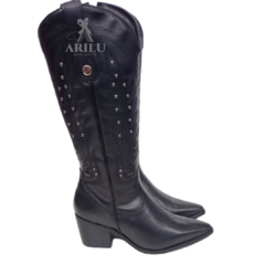 Bota Country Feminina Dellicate Cano Alto Preta 003.22.046 na internet