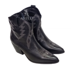 Bota Country Feminina Preta Cano Baixo 005.24.311P