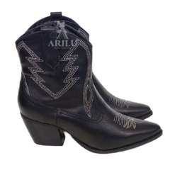 Bota Country Feminina Preta Cano Baixo 005.24.311P