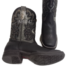 Bota Texana Goyazes Feminina Preto e Prata 203B 243203 na internet