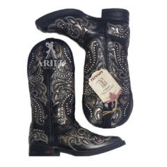 Bota Texana Goyazes Feminina Preto e Prata 200B 233201 na internet