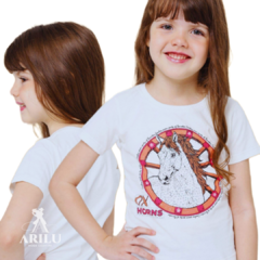 T-Shirts Ox Horns Infantil Menina Branco 5222