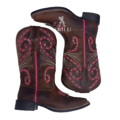 Bota Texana Helazza Feminina Pink 196B 4665 - Agroarilu Moda Country