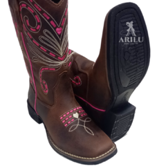 Bota Texana Helazza Feminina Pink 196B 4665 - loja online