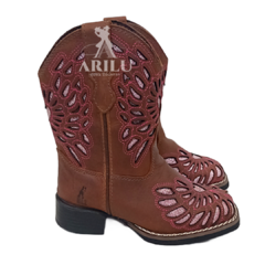 Bota Texana Helazza Infantil Coração Rosa 1450 na internet