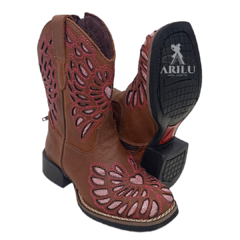 Imagem do Bota Texana Helazza Infantil Coração Rosa 1450