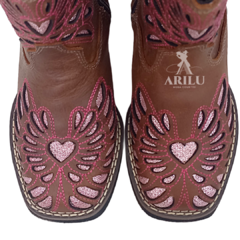 Bota Texana Helazza Infantil Coração Rosa 1450 - comprar online