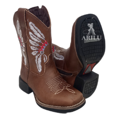 Bota Texana Helazza Infantil Areia 1460 - Agroarilu Moda Country