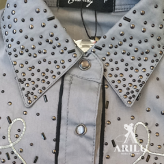 Camisa Miss Country Feminina Las Vegas Cinza 2043 - Agroarilu Moda Country