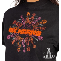 T-Shirts Ox Horns Feminina Cropped Preta 6416 - comprar online