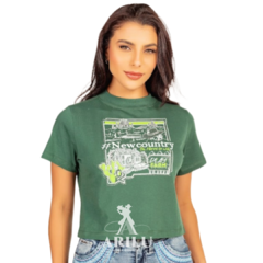 T-Shirts Ox Horns Feminina Cropped Verde Musgo 6429 na internet