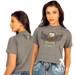 T-Shirts Ox Horns Feminina Cropped Cinza 6426 - Agroarilu Moda Country