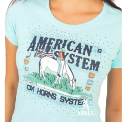 T-Shirt Ox Horns Feminina Azul Céu 6431 - comprar online