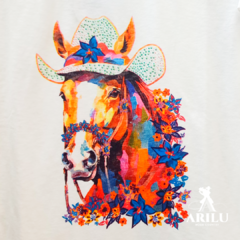 T-Shirt Miss Country Horse Flowers Off 3226 - comprar online