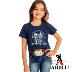 T-Shirt Ox Horns Infantil Menina Marinho 5270 - comprar online