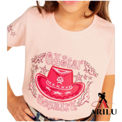 T-Shirt Ox Horns Infantil Menina Rosa 5276 - Agroarilu Moda Country