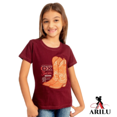 T-Shirt Ox Horns Infantil Menina Vinho 5272 na internet