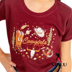 T-Shirt Ox Horns Infantil Menina Vinho 5271 na internet