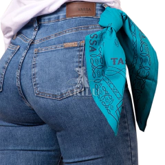 Calça Tassa Feminina Boot Cut Cintura Alta Blue TFCR0003 - comprar online