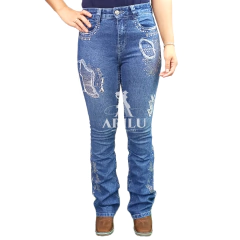 Calça Tassa Feminina Boot Cut Gold Brilhos 5230.1 na internet