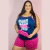Pijama Curto Adulto de Alça Feminino Com Tapa Olho Plus Size