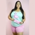 Pijama Curto Adulto de Alça Feminino Com Tapa Olho Plus Size