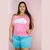 Pijama Curto de Adulto Feminino Regata Plus size