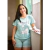 Pijama Manga Fashion Short Meia Coxa - comprar online