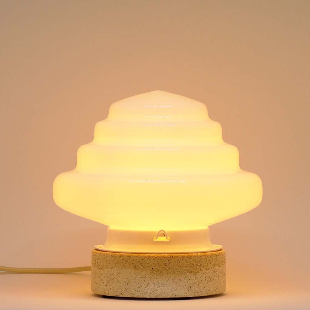 Luminária de Opalina Escadinha - Plafonnier Branco